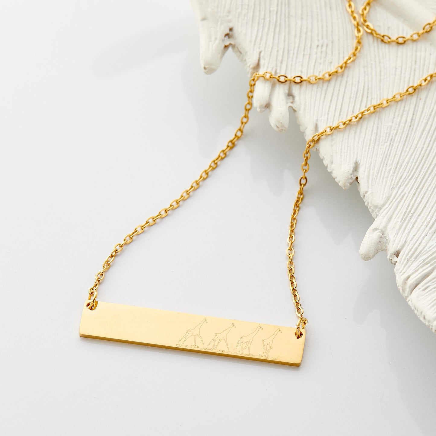 Giraffe Family Bar Necklace