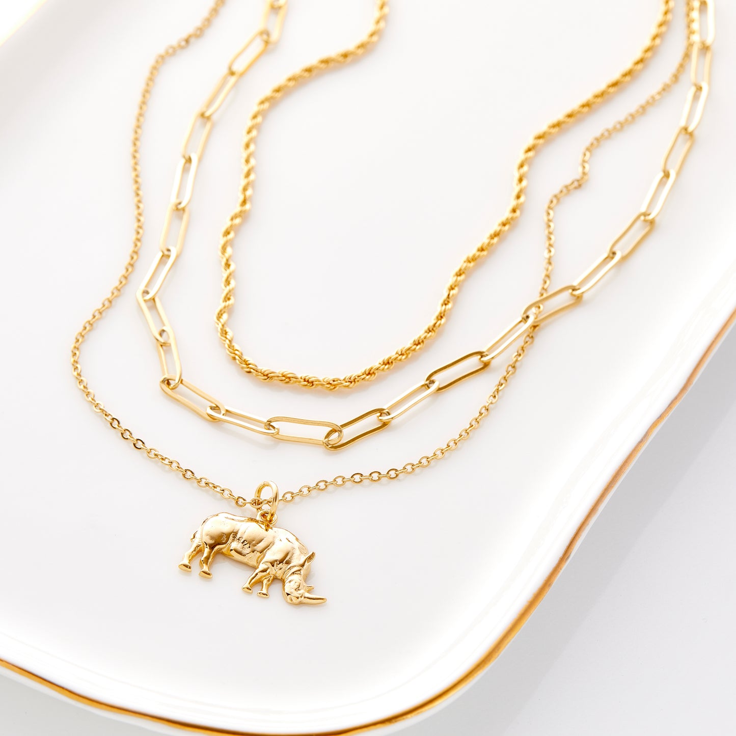 Layers of Love Rhino Necklace